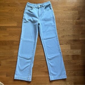 Light Blue Women's Jeans Straight Leg High Rise Stretchy Comfy Size 6
